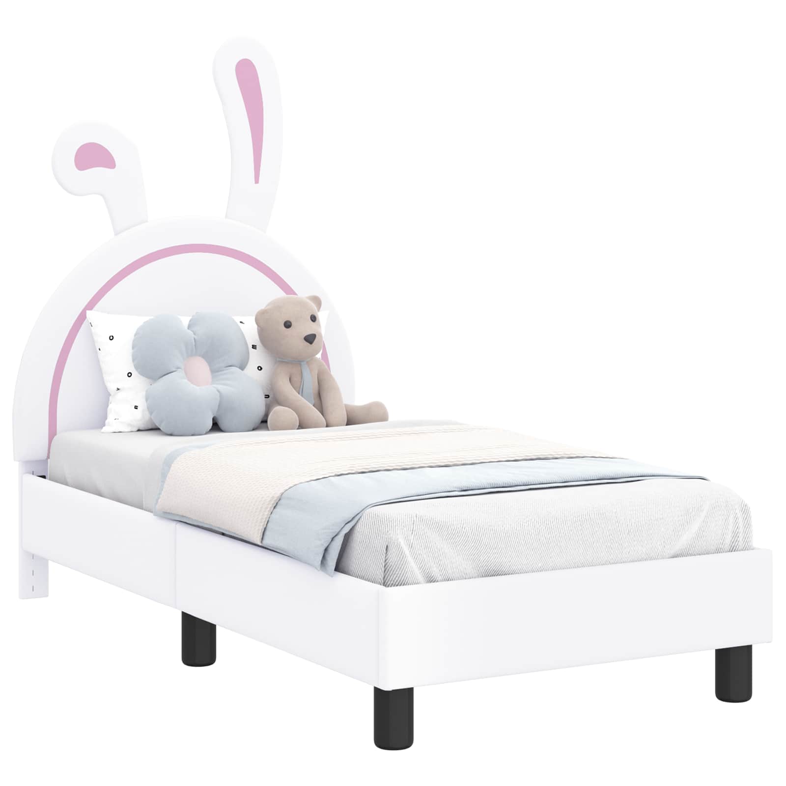 Okvir kreveta za malu djecu s naslonom Bijelo 70 x 140 cm PU