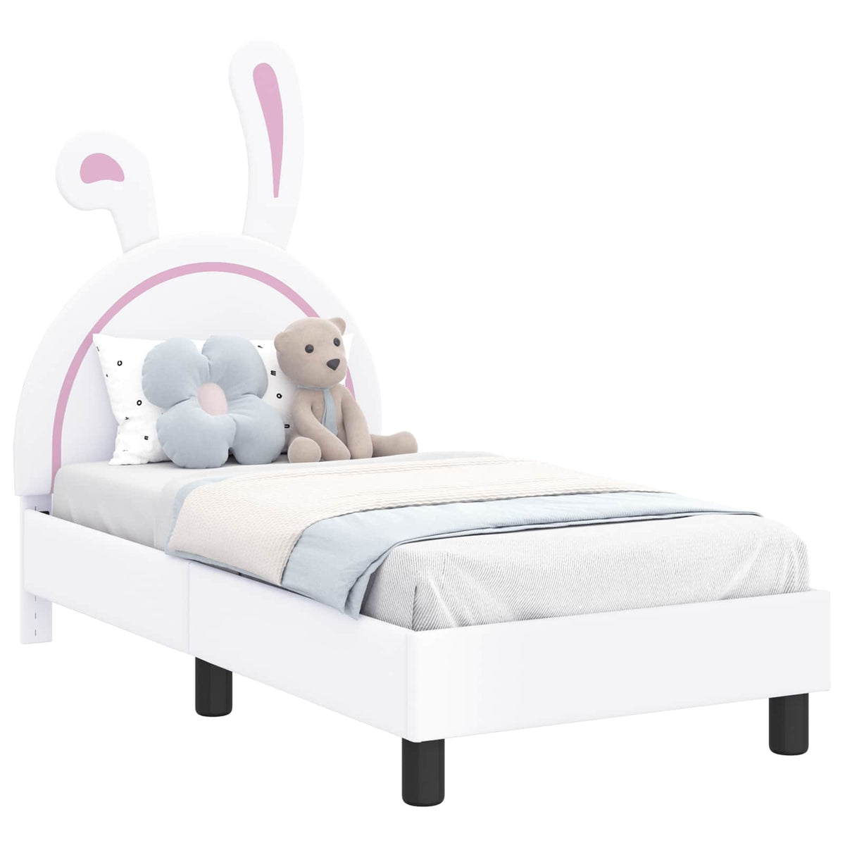 Okvir kreveta za malu djecu s naslonom Bijelo 70 x 140 cm PU