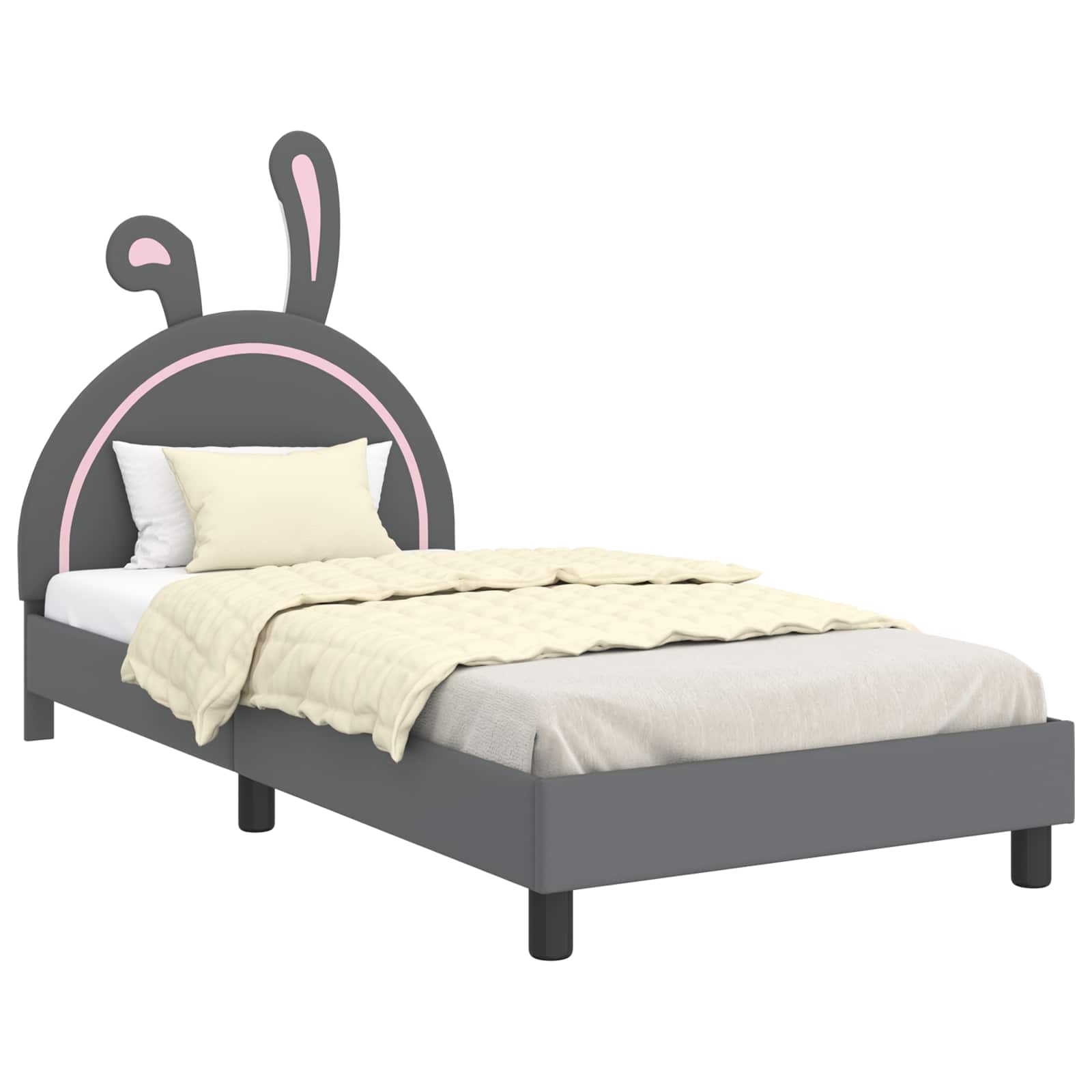 Krevet za djecu s uzglavljem Svjetlosiva 80 x 200 cm PU