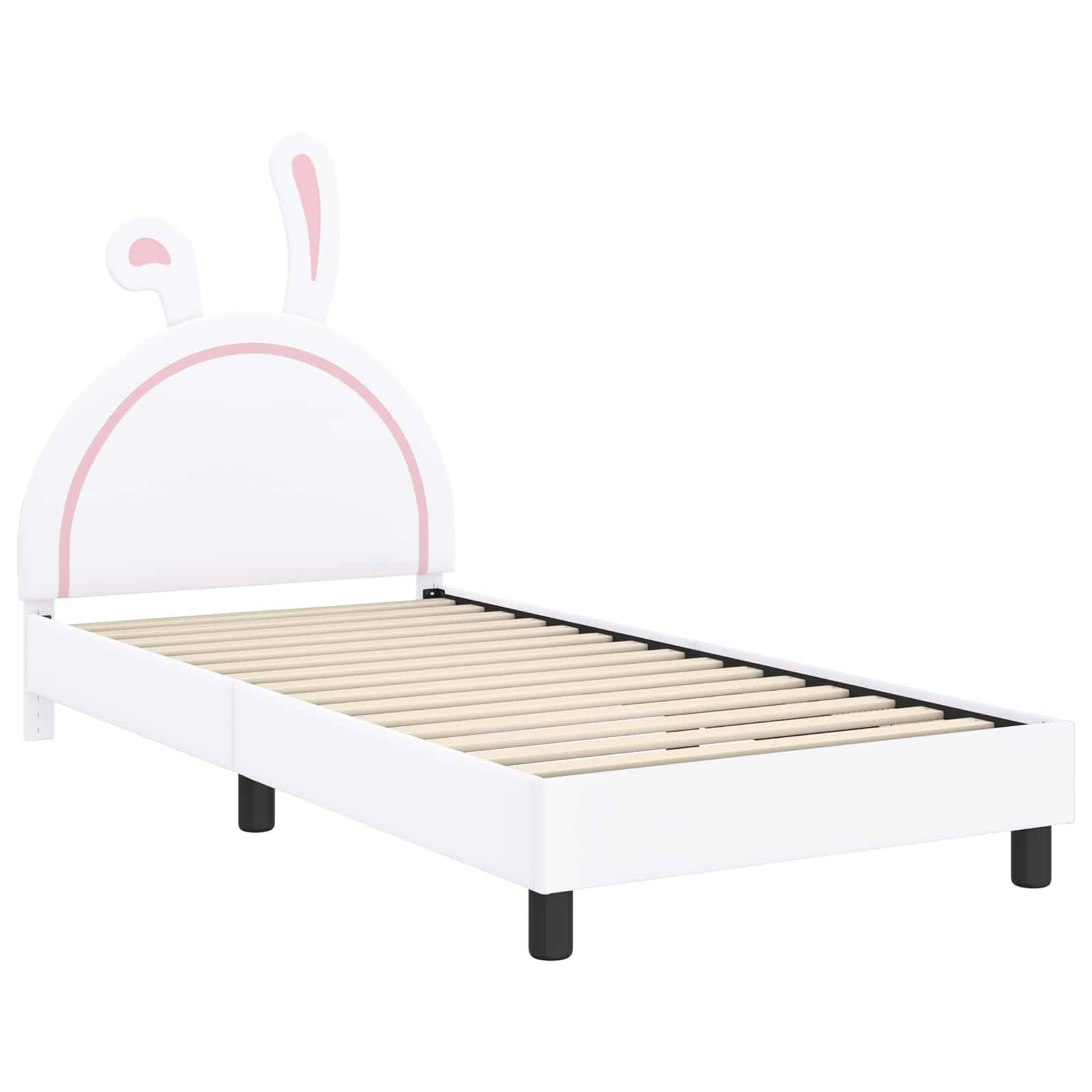 Krevet za djecu s uzglavljem s uzglavljem Bijelo 90 x 190 cm PU