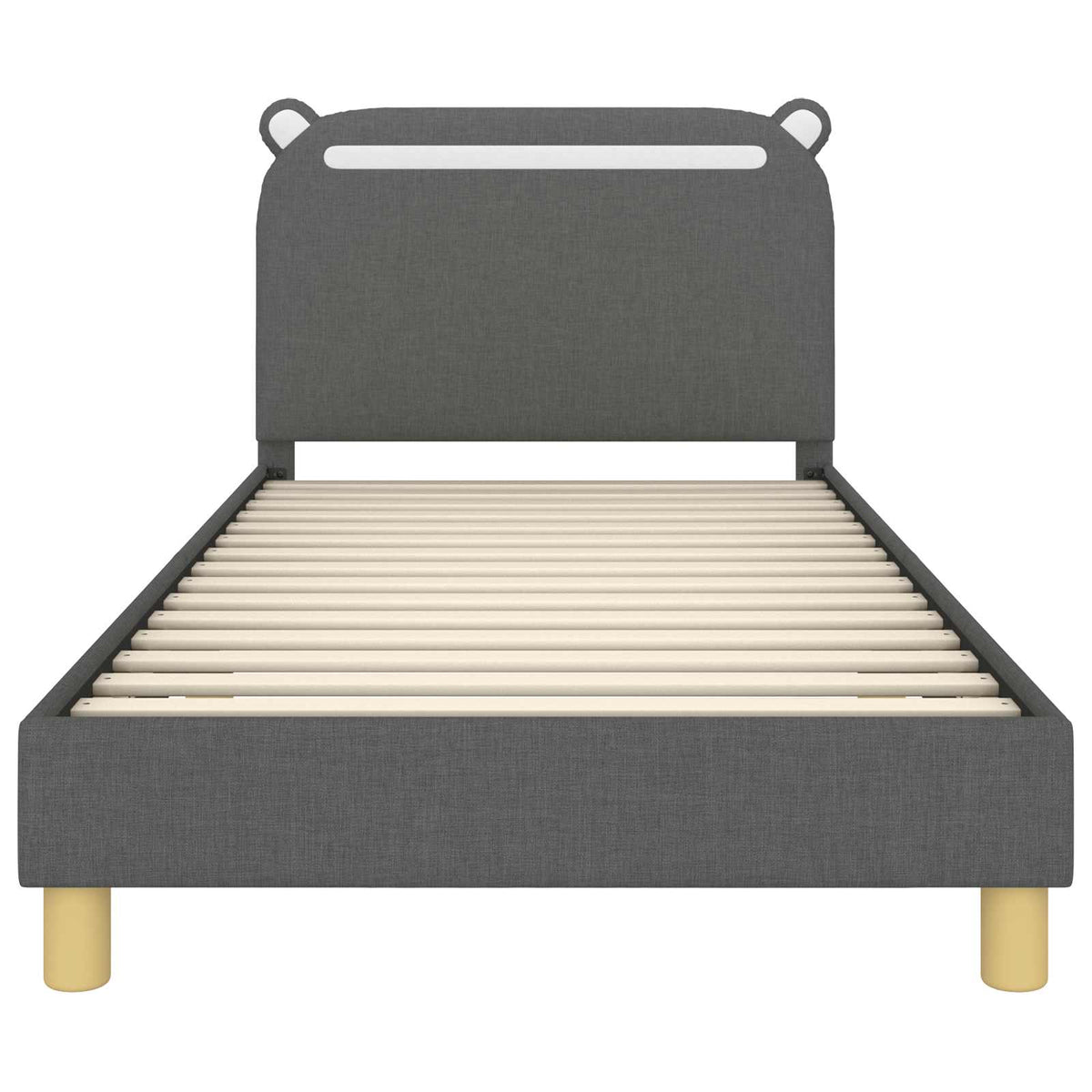 Krevet za djecu s uzglavljem Tamnosiva 80 x 200 cm Tkanina
