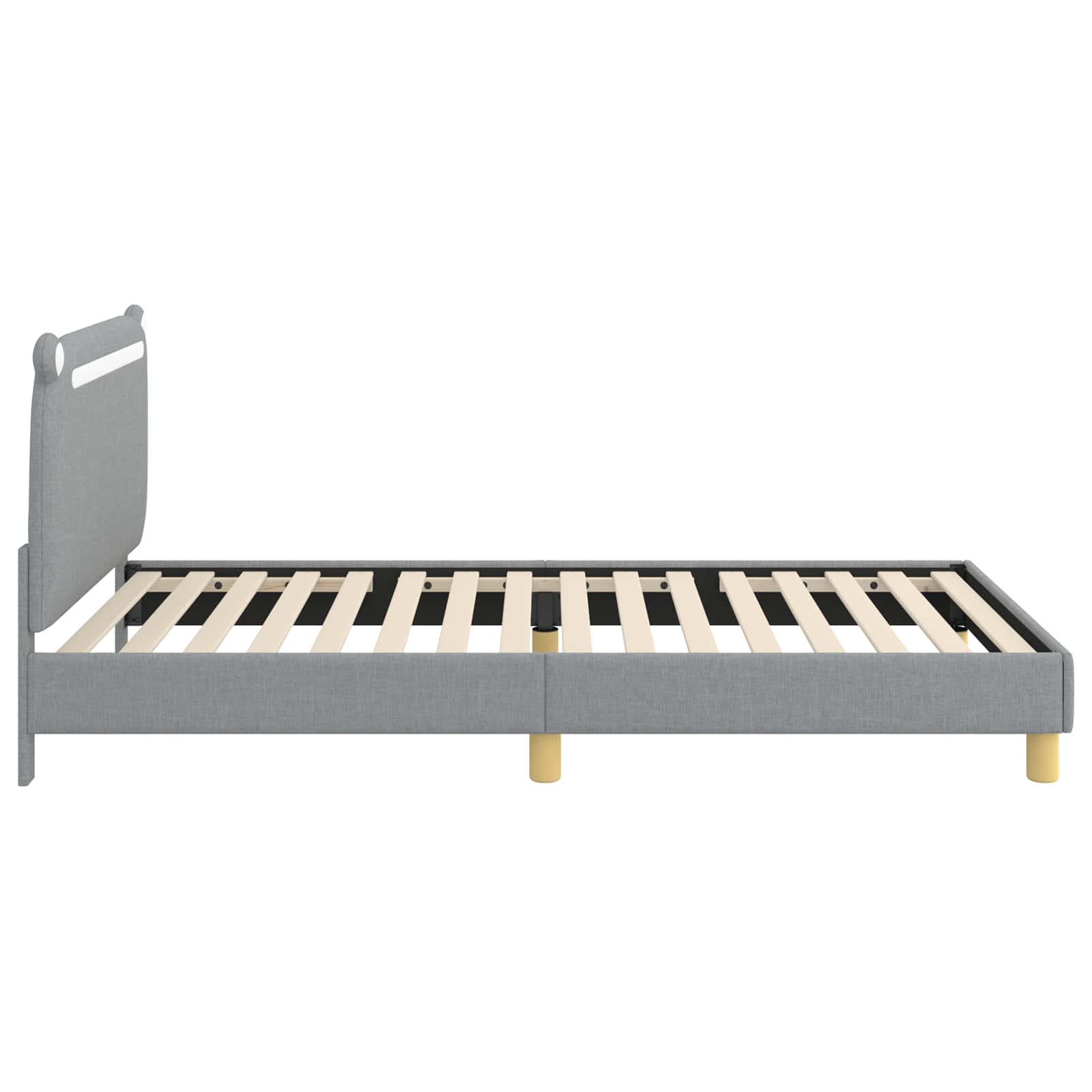 Krevet za djecu s uzglavljem Svjetlosiva 90 x 190 cm Tkanina