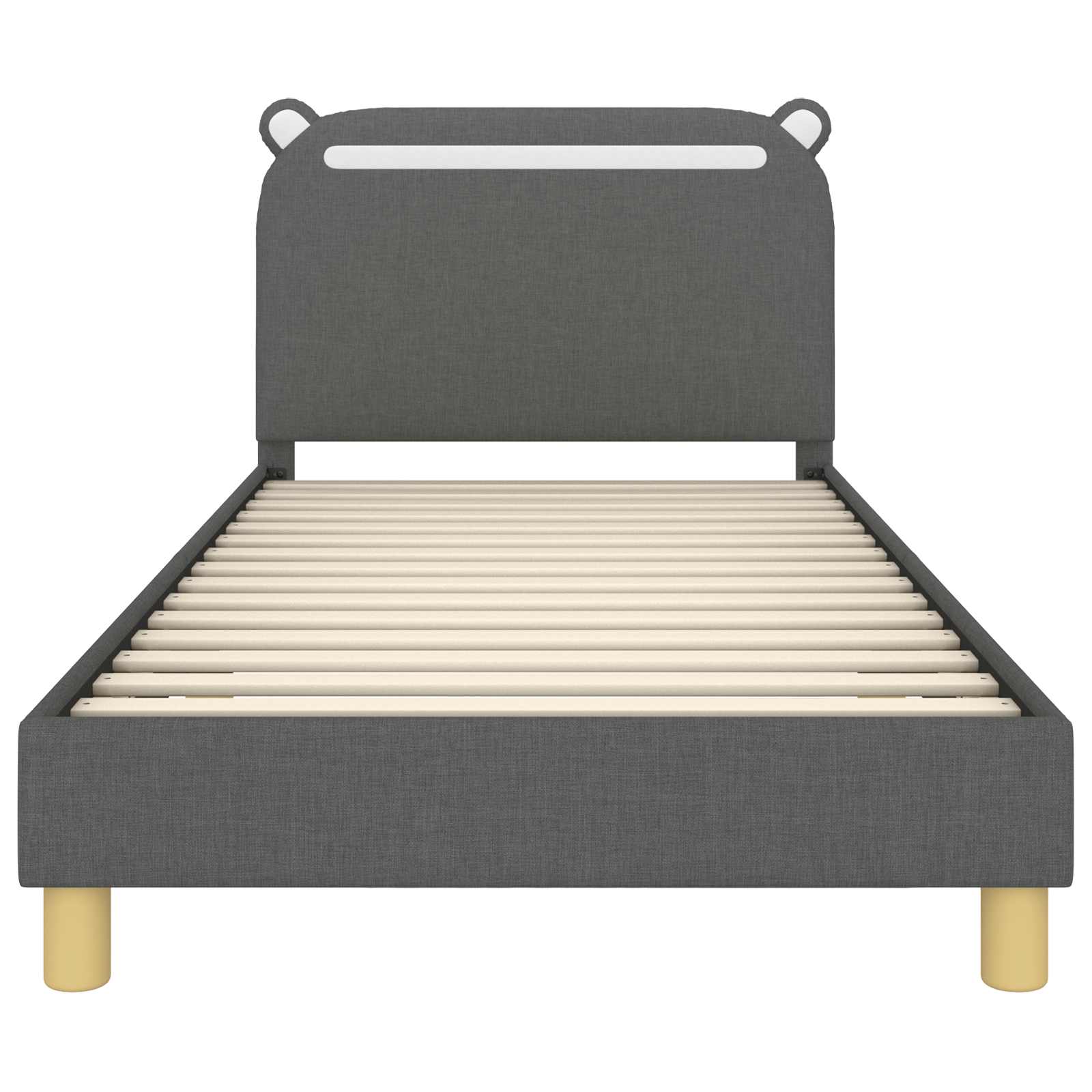 Krevet za djecu s uzglavljem Tamnosiva 90 x 190 cm Tkanina