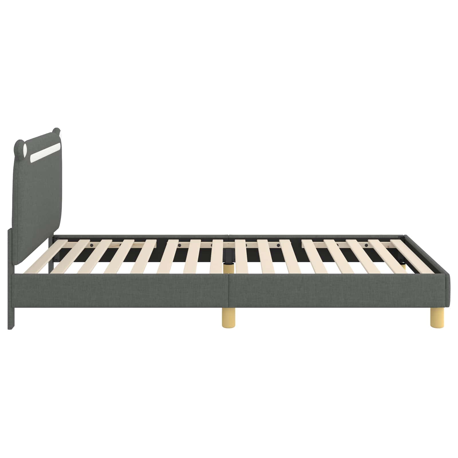 Krevet za djecu s uzglavljem Tamnosiva 90 x 190 cm Tkanina