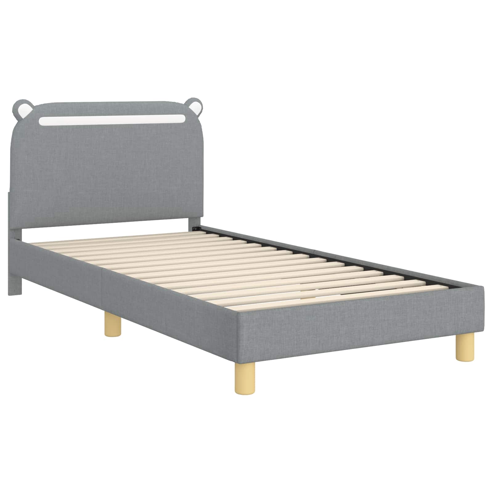 Krevet za djecu s uzglavljem Svjetlosiva 90 x 200 cm Tkanina