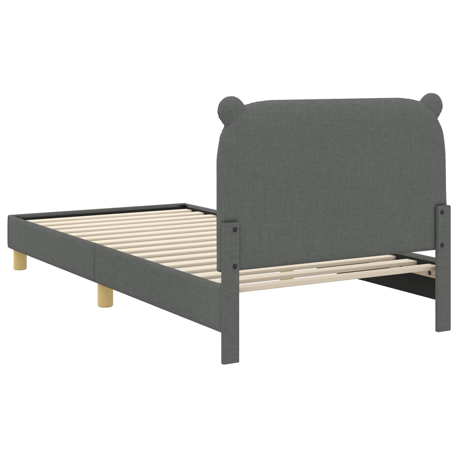 Krevet za djecu s uzglavljem Tamnosiva 90 x 200 cm Tkanina
