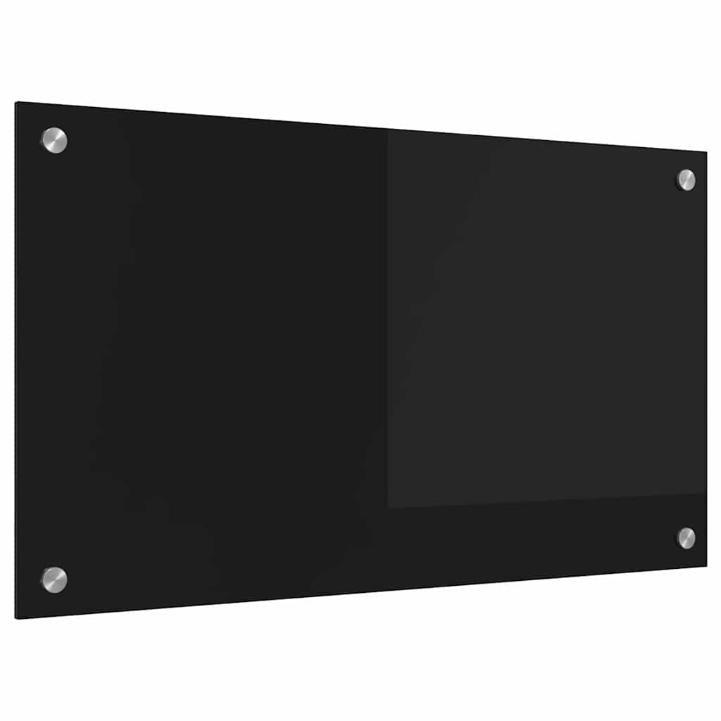 Kuhinjski zid Crna 70 x 40 cm Staklo otporno na udarce