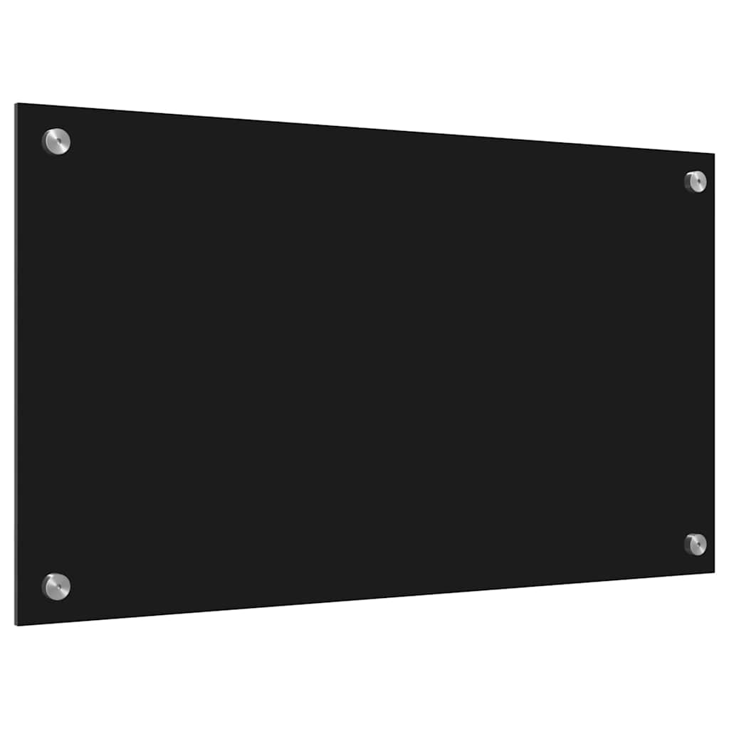Kuhinjski zid Crna 70 x 40 cm Staklo otporno na udarce