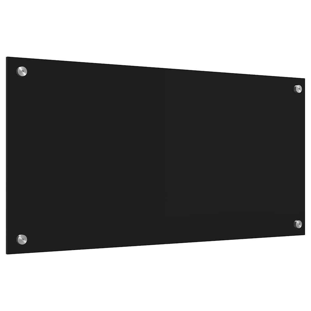 Kuhinjski zid Crna 80 x 40 cm Staklo otporno na udarce