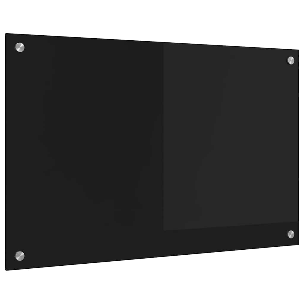 Kuhinjski zid Crna 80 x 50 cm Staklo otporno na udarce