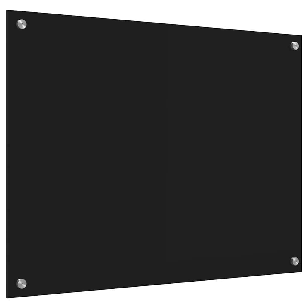 Kuhinjski zid Crna 80 x 60 cm Staklo otporno na udarce