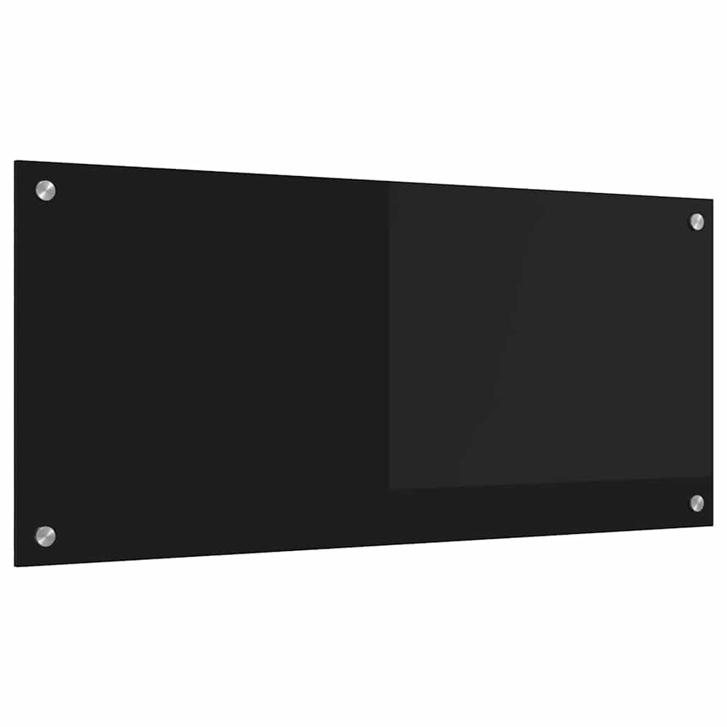 Kuhinjski zid Crna 90 x 40 cm Staklo otporno na udarce
