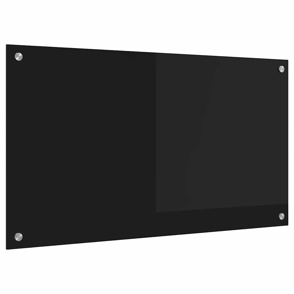 Kuhinjski zid Crna 90 x 50 cm Staklo otporno na udarce