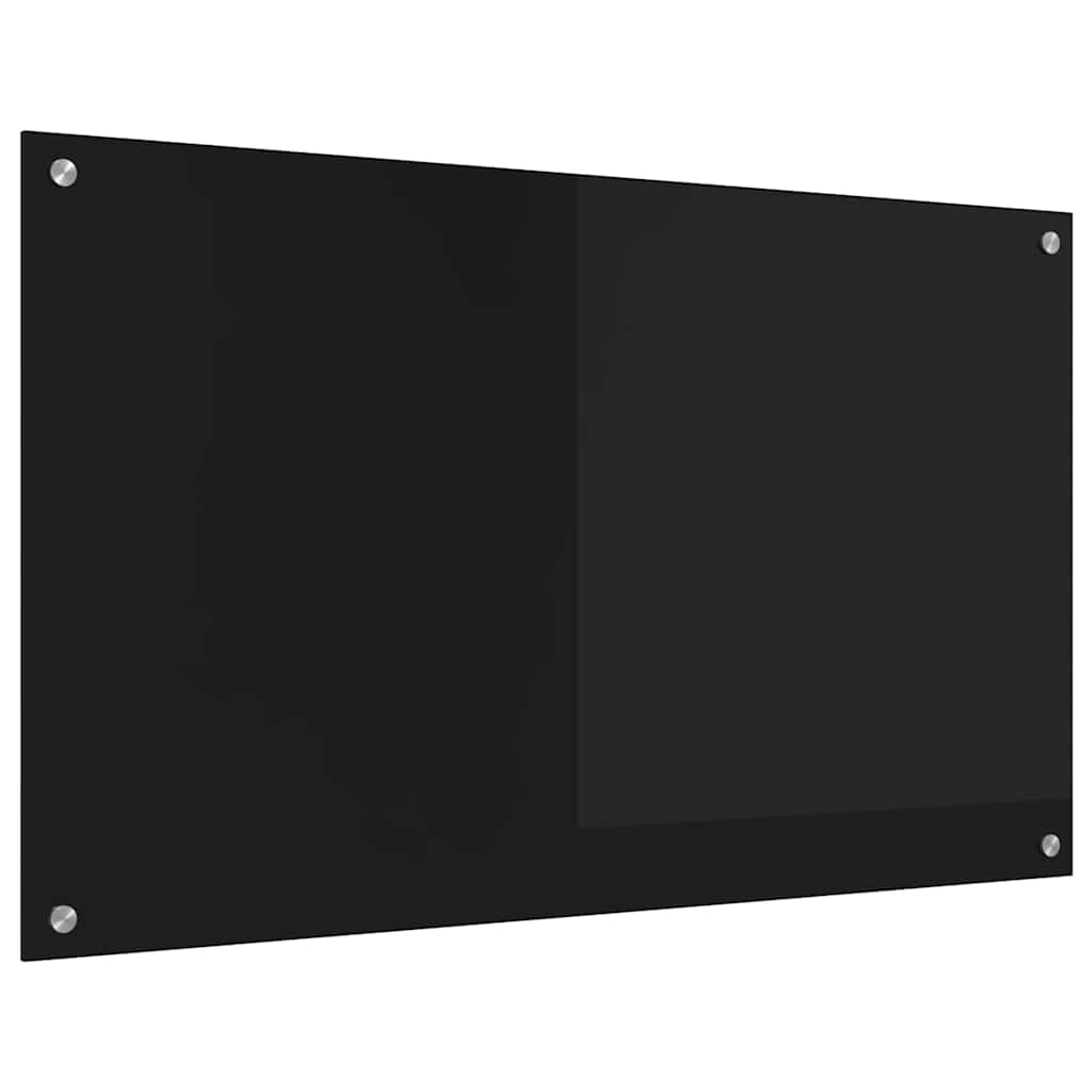 Kuhinjski zid Crna 100 x 60 cm Staklo otporno na udarce