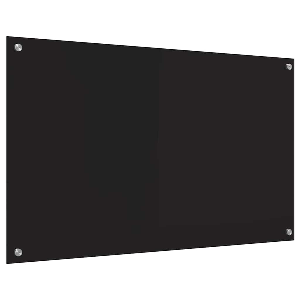 Kuhinjski zid Crna 100 x 60 cm Staklo otporno na udarce
