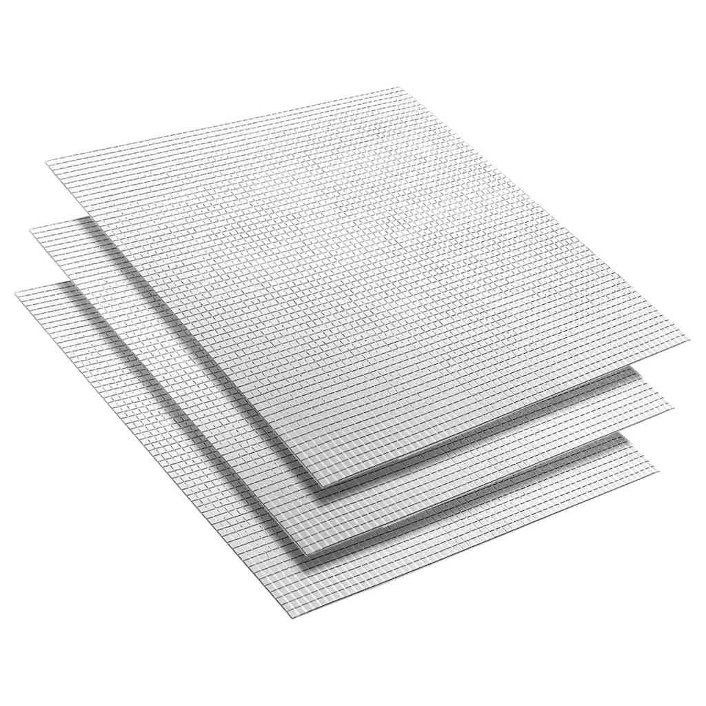 Mozaična ogledalo pločica 3 pcs Srebrno 30 x 30 cm Stakl