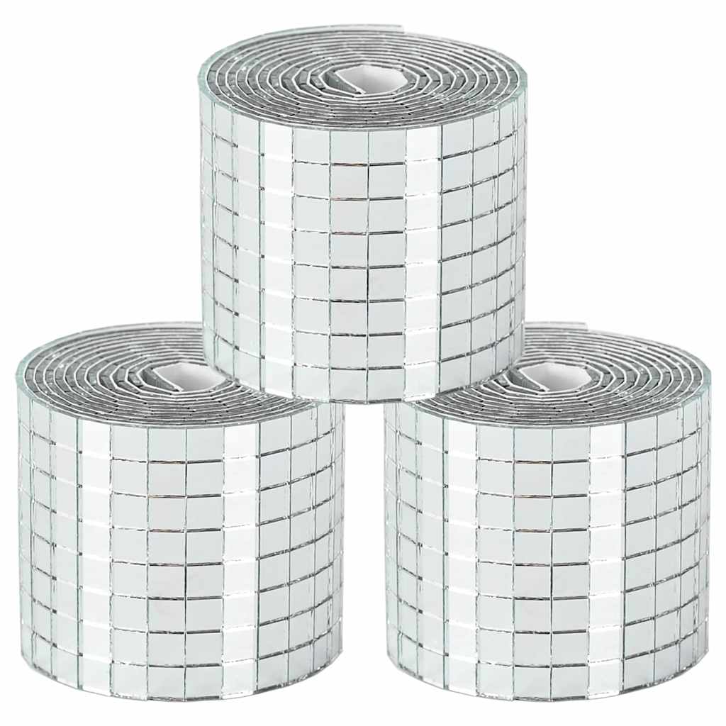 Mozaična ogledalo pločica 3 pcs Srebrno 100 x 4 cm Stakl