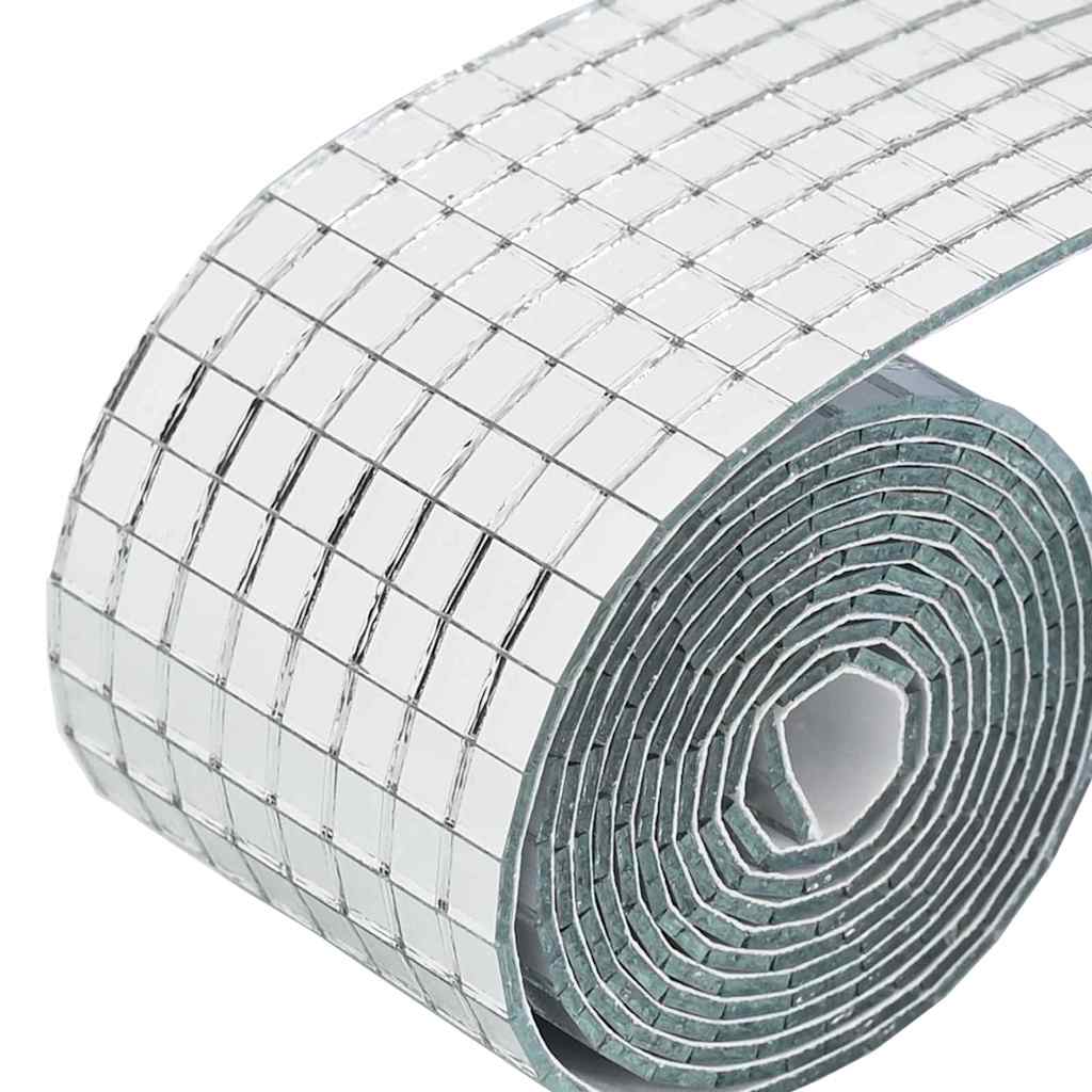 Mozaična ogledalo pločica 12 pcs Srebrno 100 x 4 cm Stakl