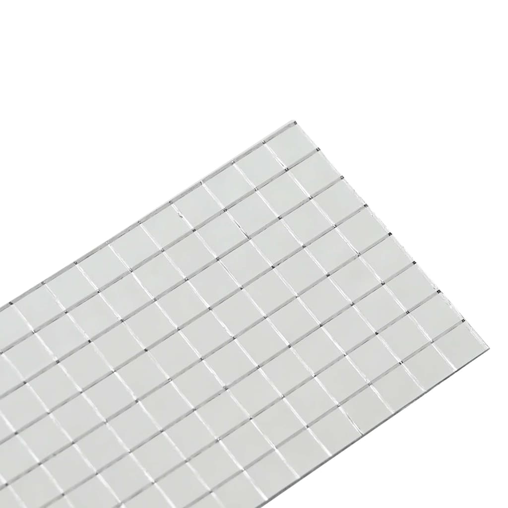 Mozaična ogledalo pločica 12 pcs Srebrno 100 x 4 cm Stakl