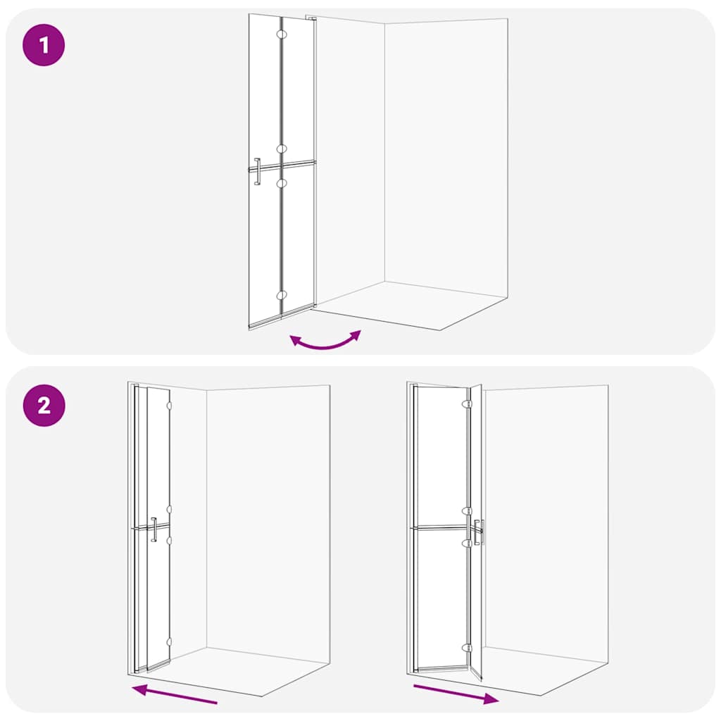 Walk-In zid za tuširanje Crna 70 x 6,5 x 190 cm