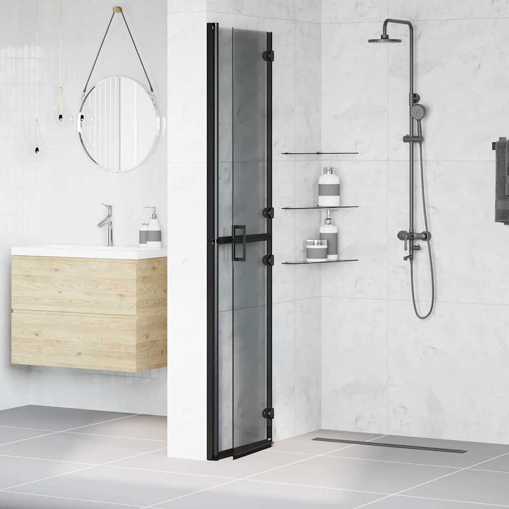 Walk-In zid za tuširanje Crna 90 x 6.5 x 190 cm