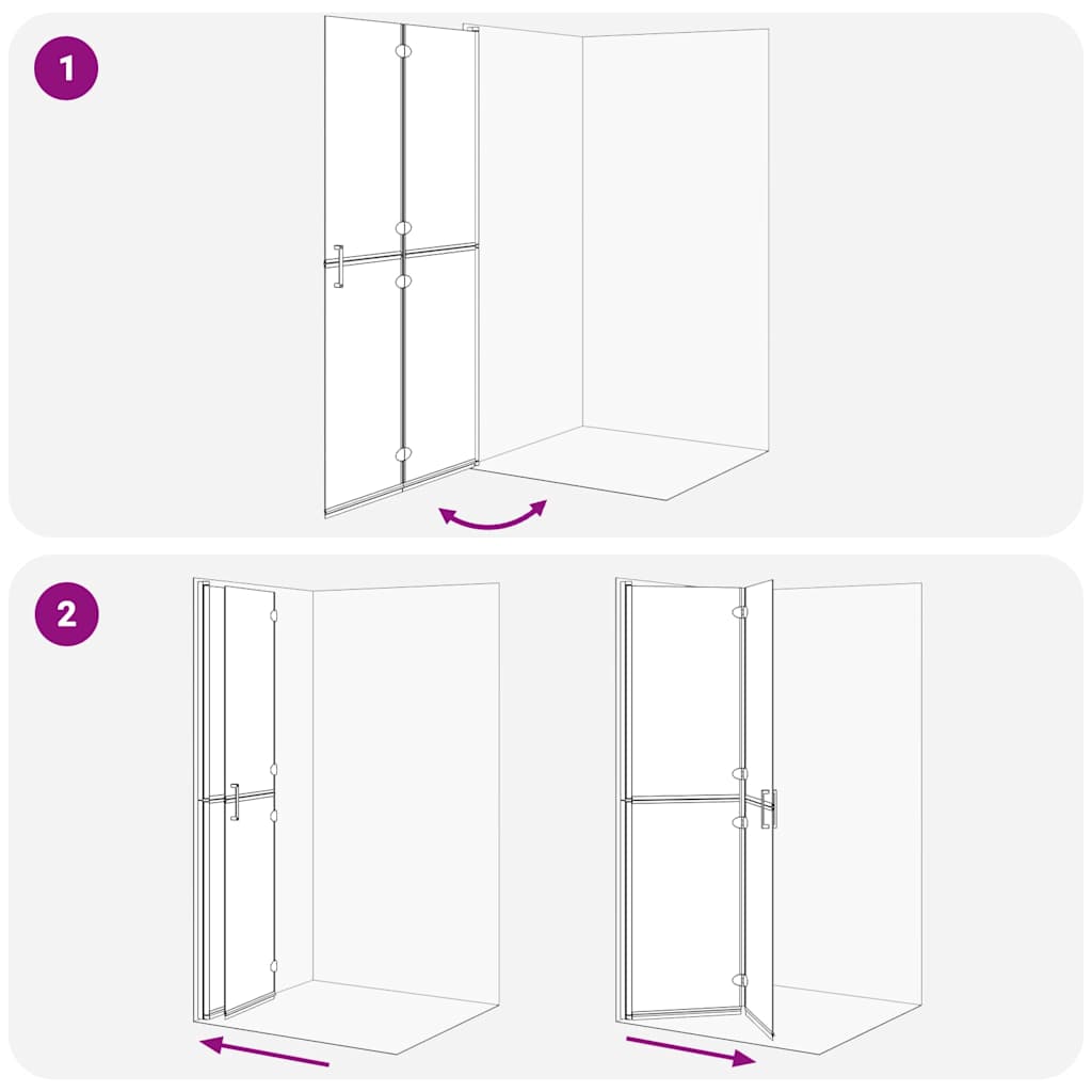 Walk-In zid za tuširanje Crna 100 x 6,5 x 190 cm