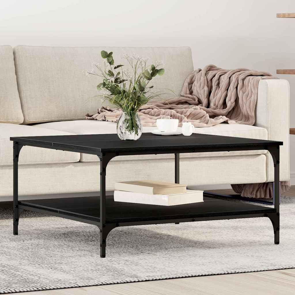 Kava Stol Crni hrast 80 x 80 x 40 cm Konstruirano drvo