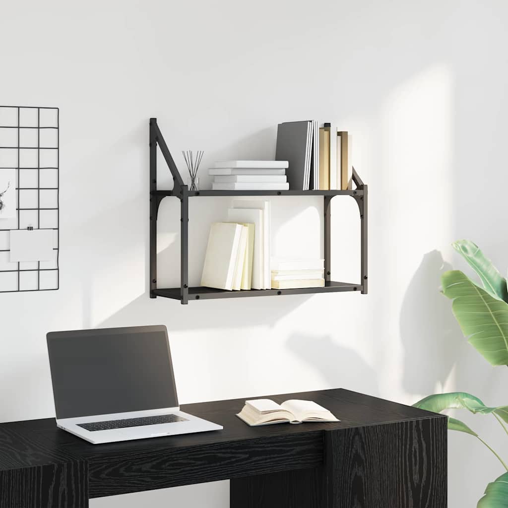 Polica na zidu Crni hrast 60 x 21 x 51 cm Konstruirano drvo