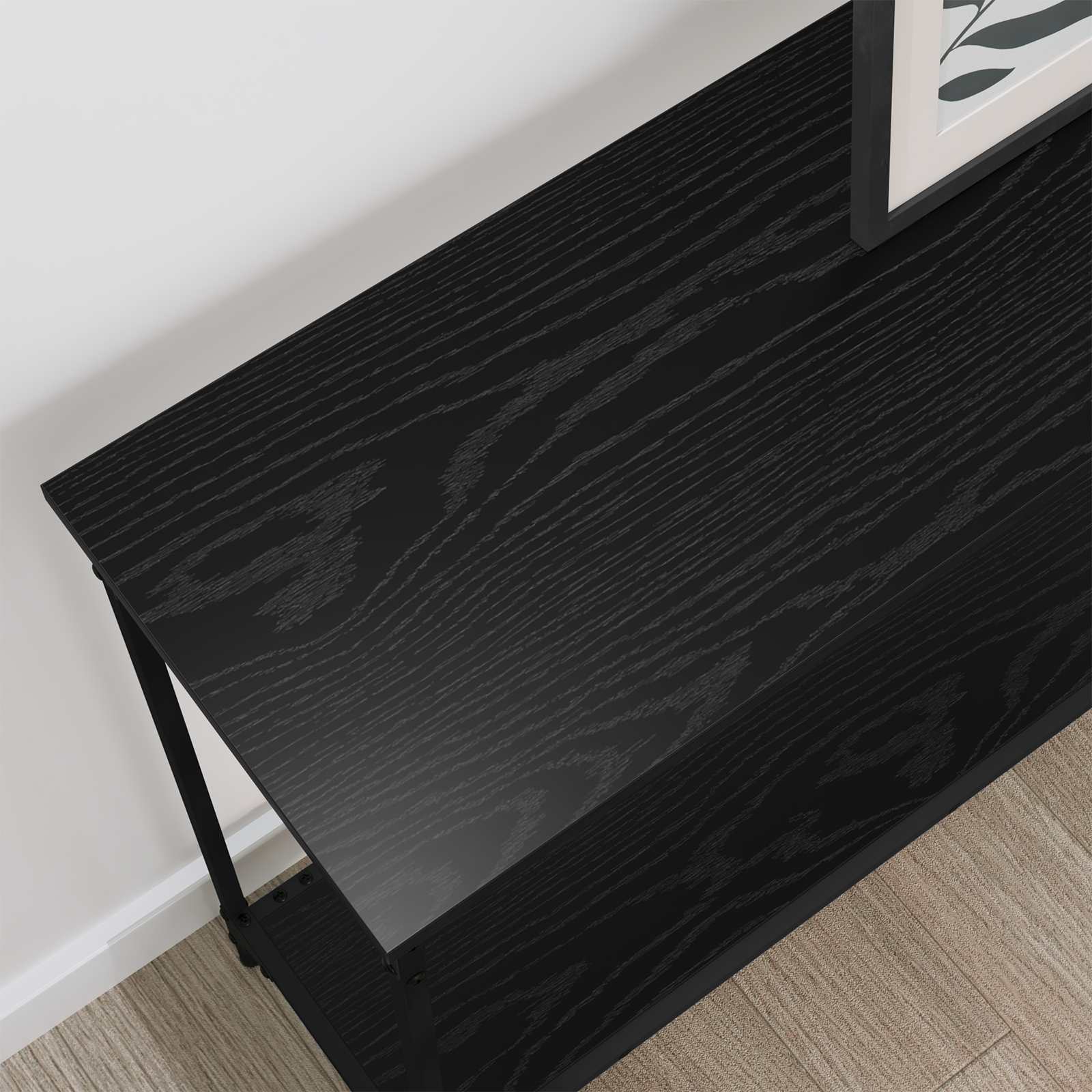 Konzolna stolica s policom Crni hrast 101 x 30.5 x 75 cm