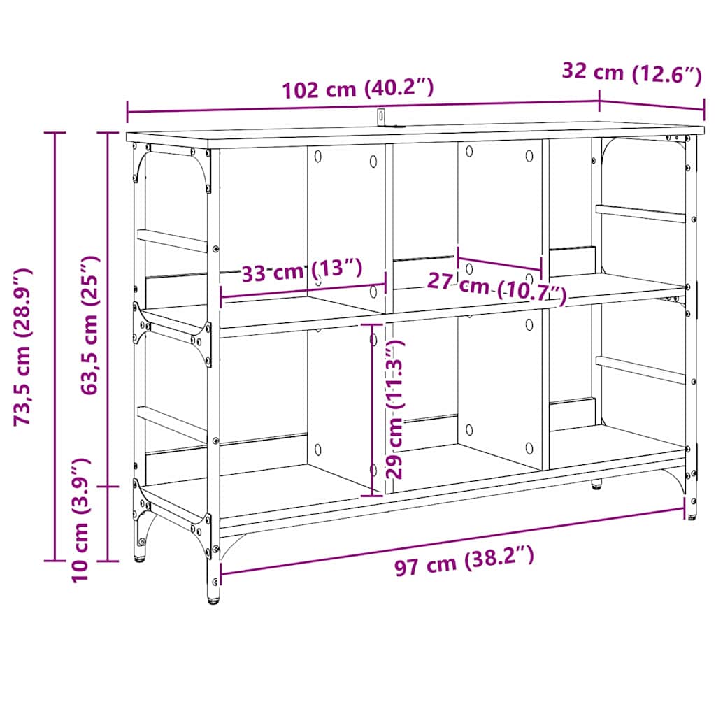 Kreveta Crni hrast 102 x 32 x 73,5 cm