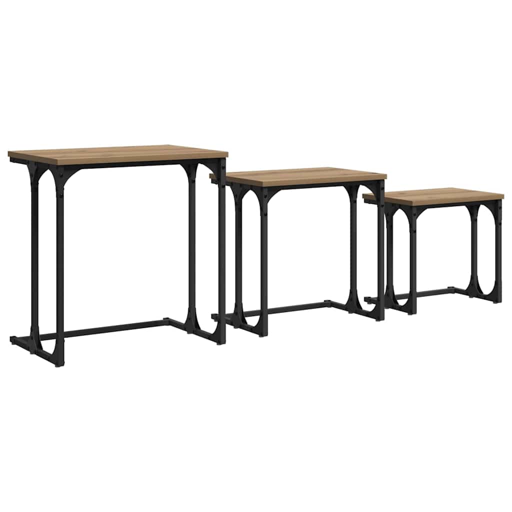 Gnezdeći Kafić 3 pcs hrast artisan Konstruirano drvo