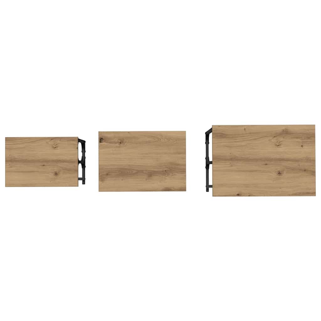 Gnezdeći Kafić 3 pcs hrast artisan Konstruirano drvo