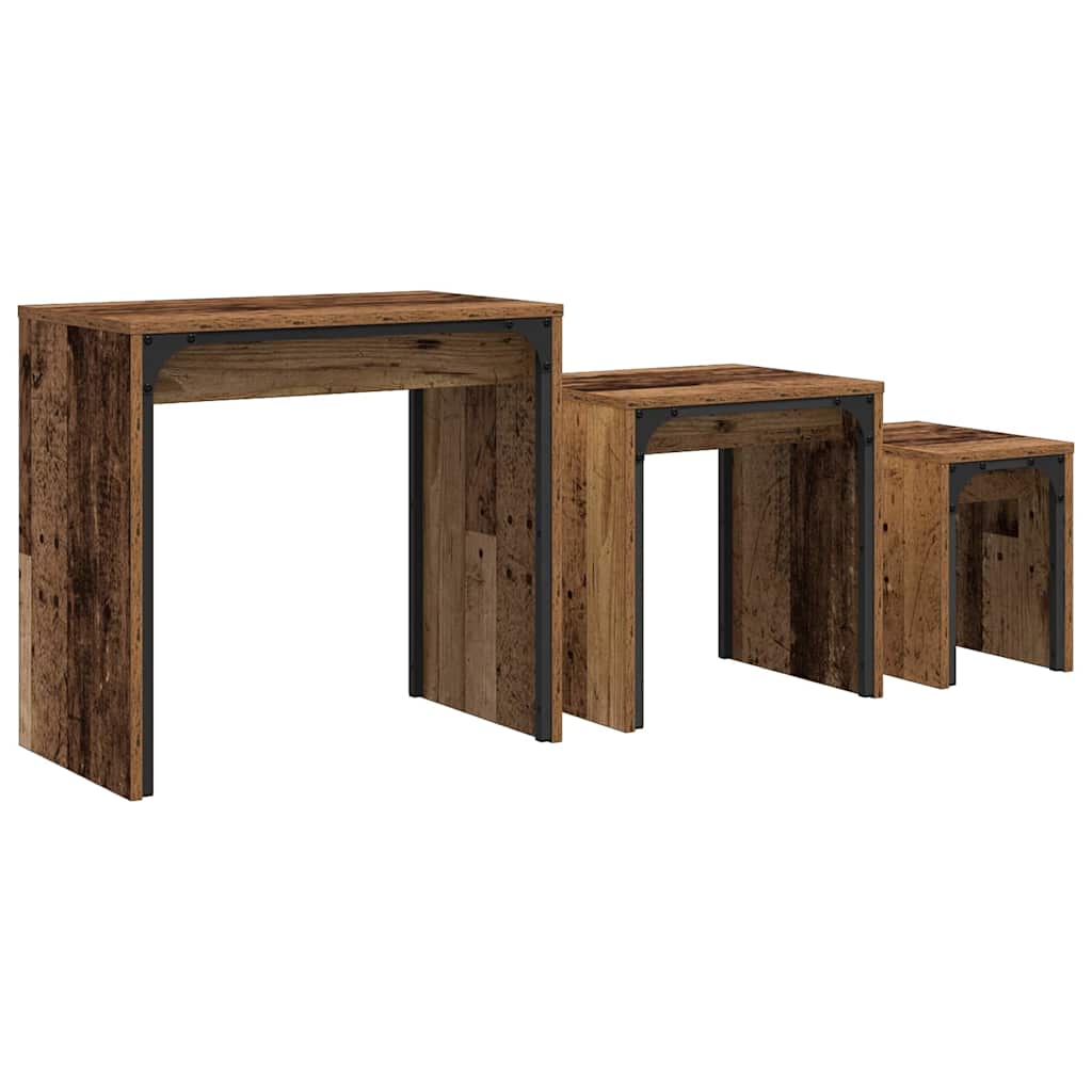 Kava Stol 3 pcs Staro drvo Konstruirano drvo