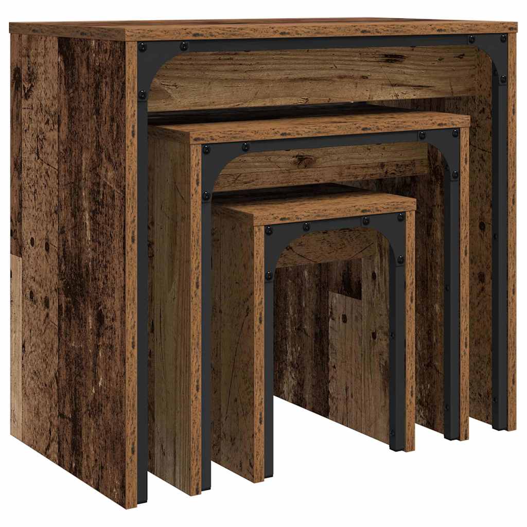 Kava Stol 3 pcs Staro drvo Konstruirano drvo