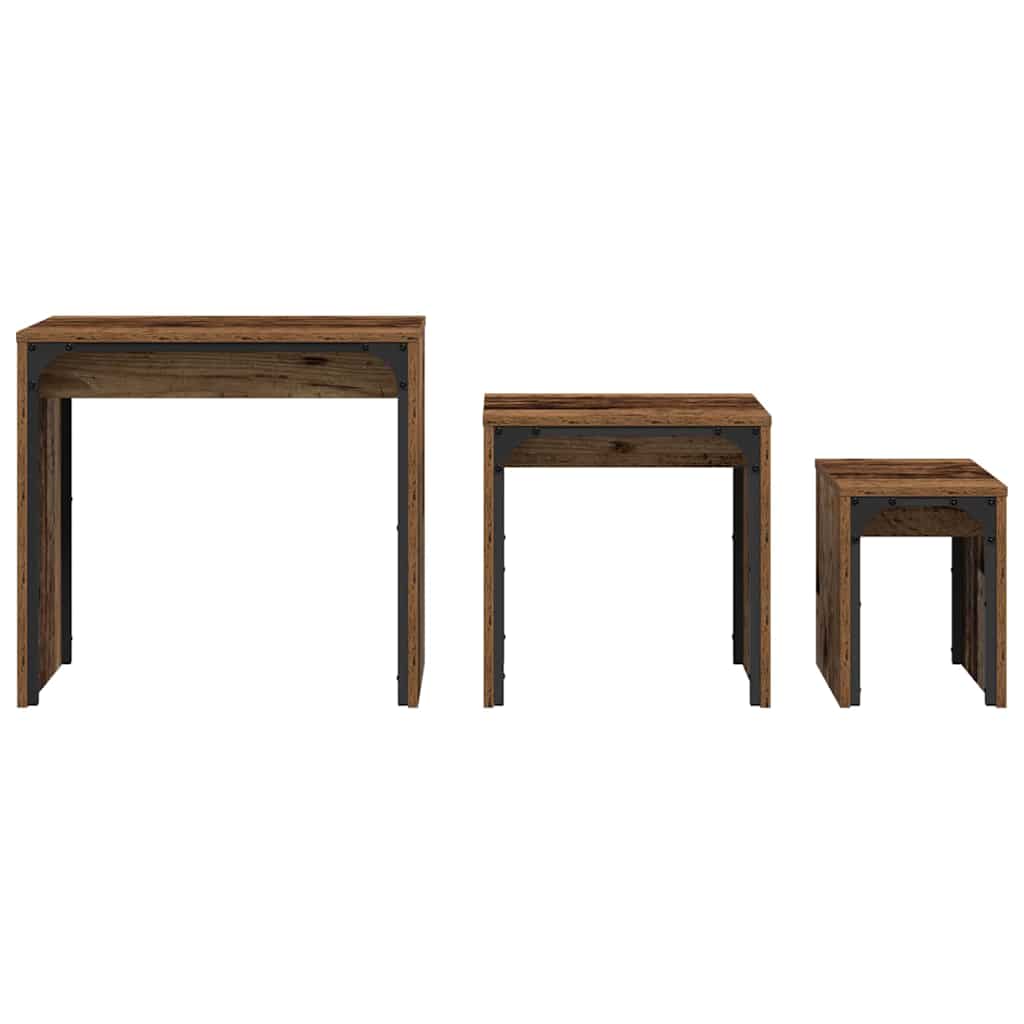 Kava Stol 3 pcs Staro drvo Konstruirano drvo