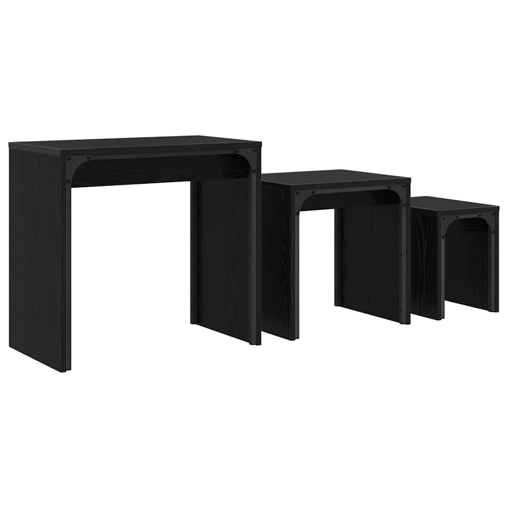 Kava Stol 3 pcs Crni hrast Konstruirano drvo