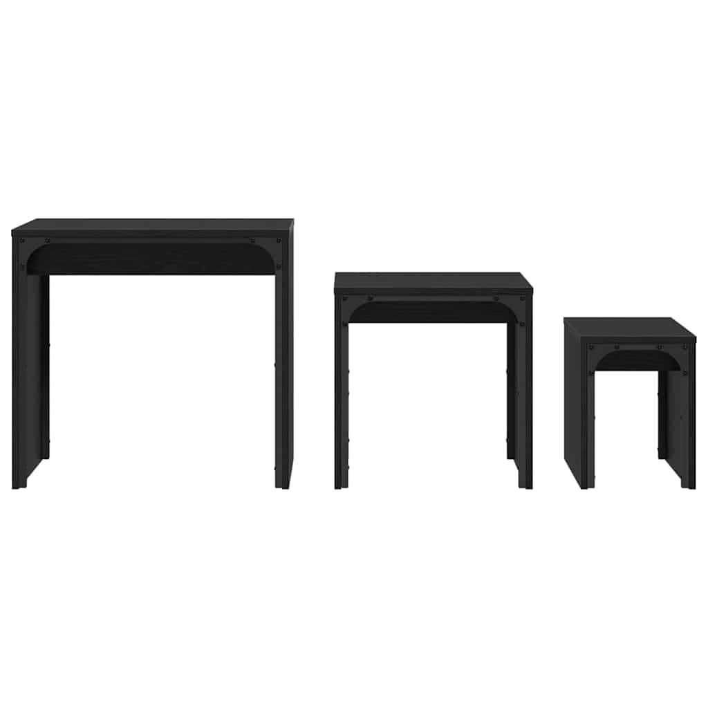 Kava Stol 3 pcs Crni hrast Konstruirano drvo