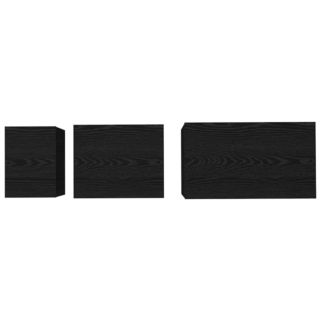 Kava Stol 3 pcs Crni hrast Konstruirano drvo