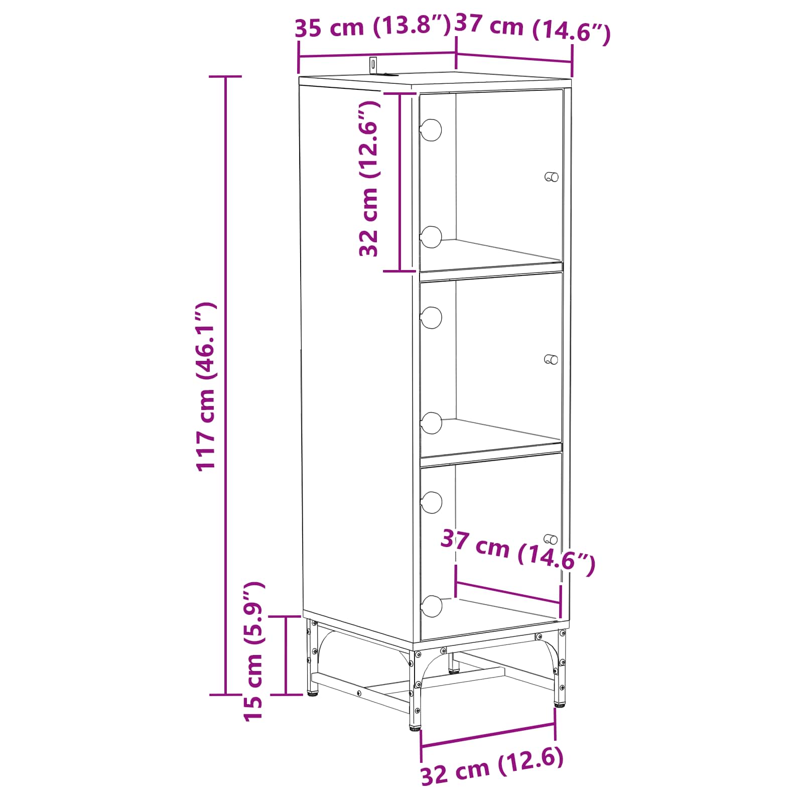 Kreveta Crni hrast 35 x 37 x 117 cm