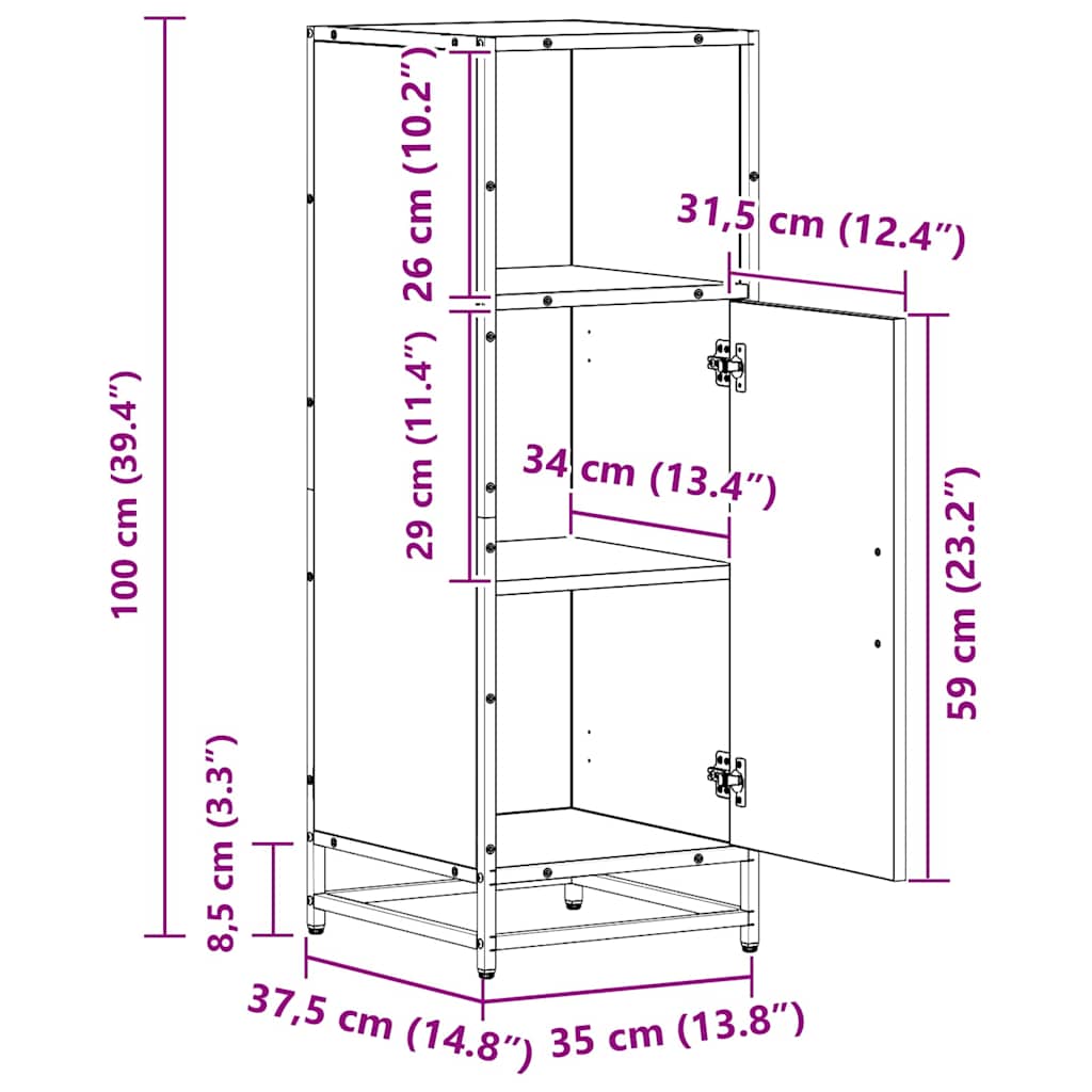Set namještaja za kupaonicu Umjetnički hrast 35 x 37,5 x 100 cm