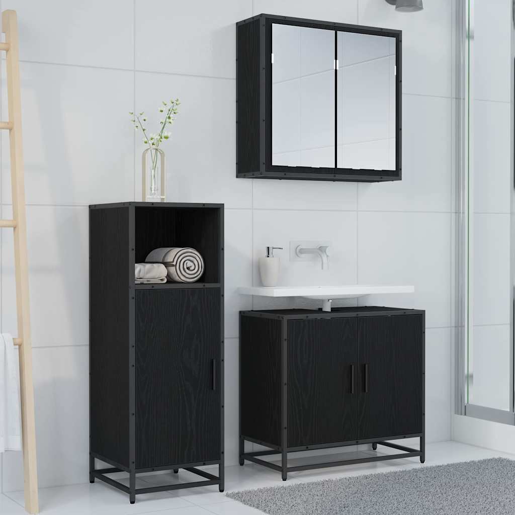 Set namještaja za kupaonicu Crni hrast 35 x 37,5 x 100 cm
