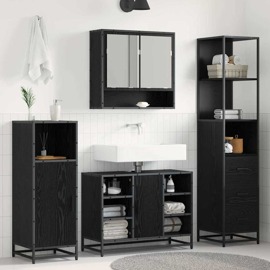 Set namještaja za kupaonicu Crni hrast 35 x 37,5 x 166 cm