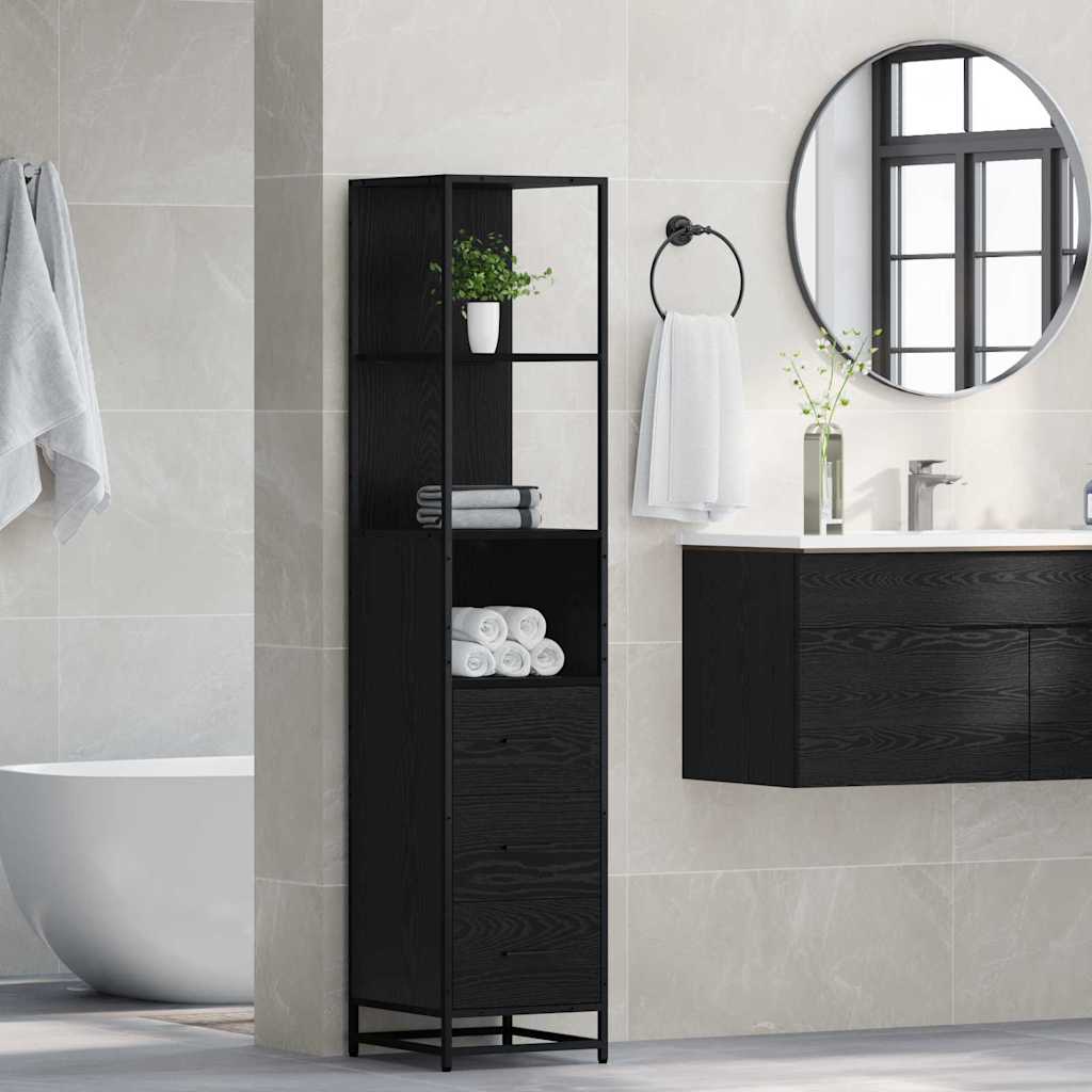 Set namještaja za kupaonicu Crni hrast 35 x 37,5 x 166 cm