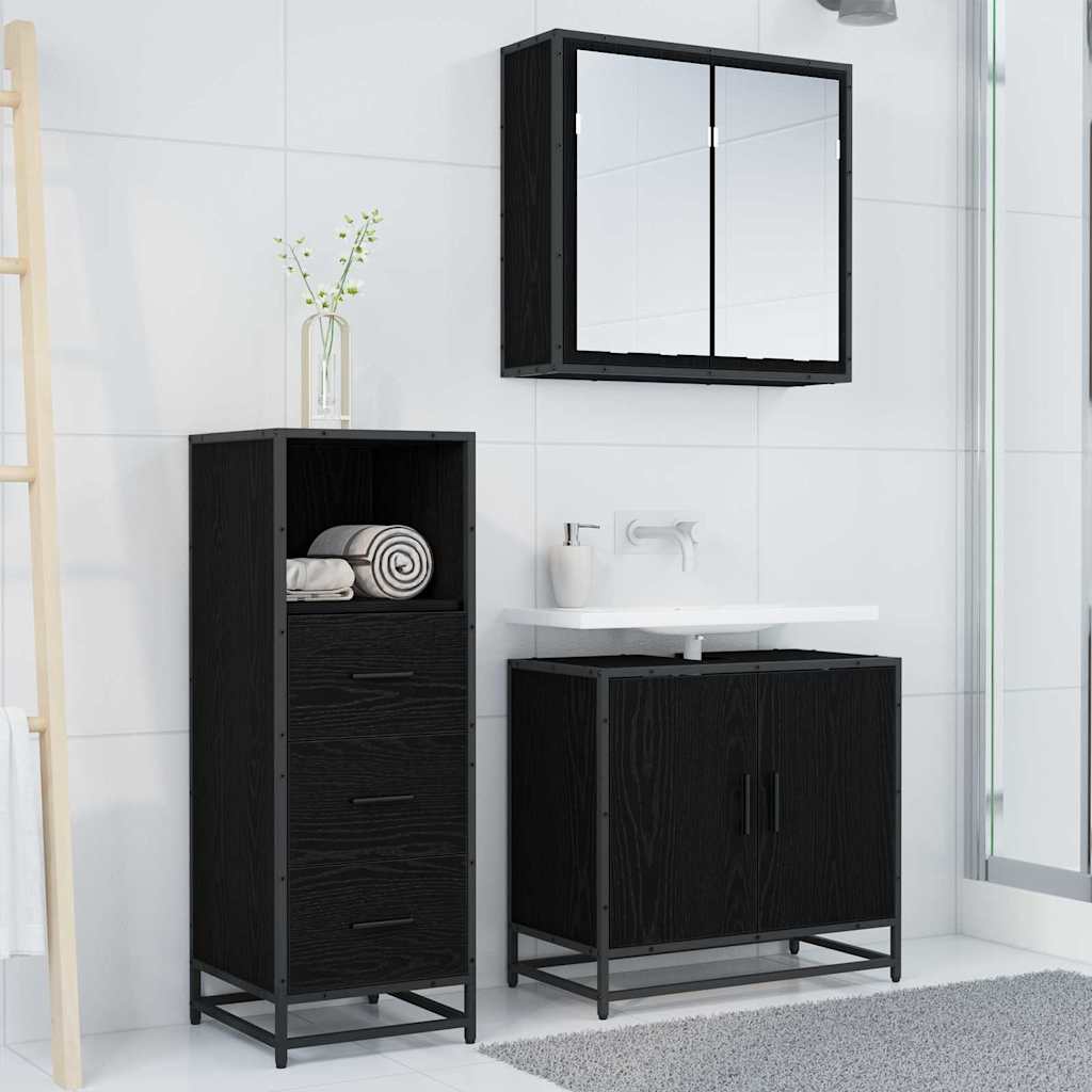 Set namještaja za kupaonicu Crni hrast 35 x 37,5 x 100 cm