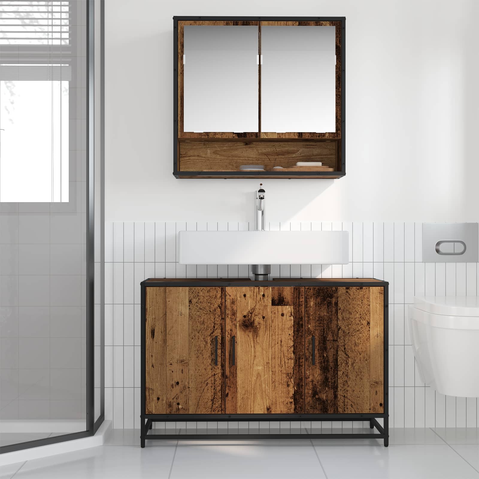 Kupaonski ormar Staro drvo 90 x 33 x 60 cm Konstruirano drvo