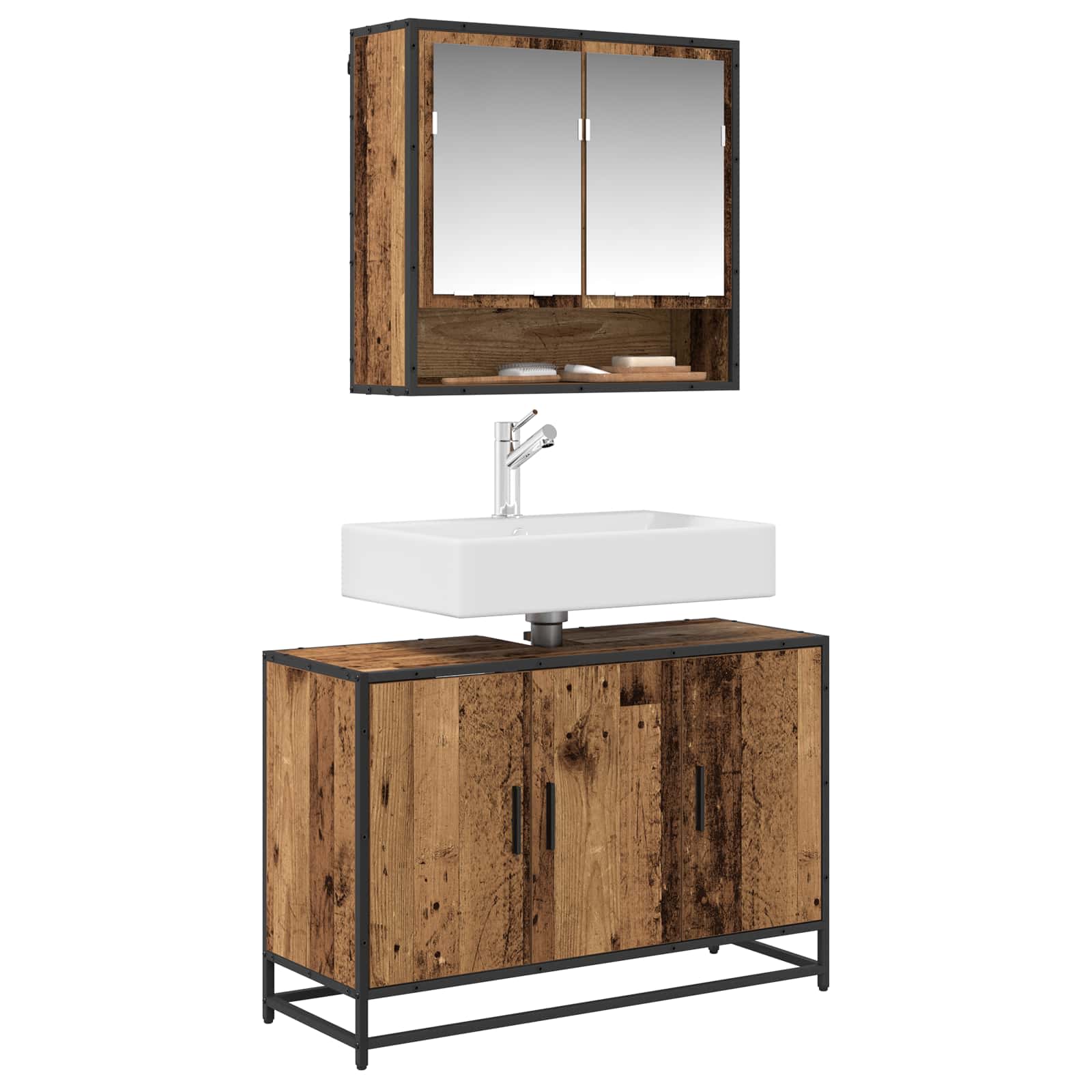 Kupaonski ormar Staro drvo 90 x 33 x 60 cm Konstruirano drvo