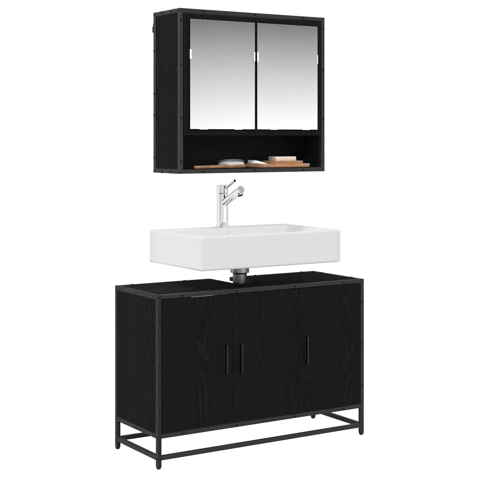 Kupaonski ormar Crni hrast 90 x 33 x 60 cm Konstruirano drvo