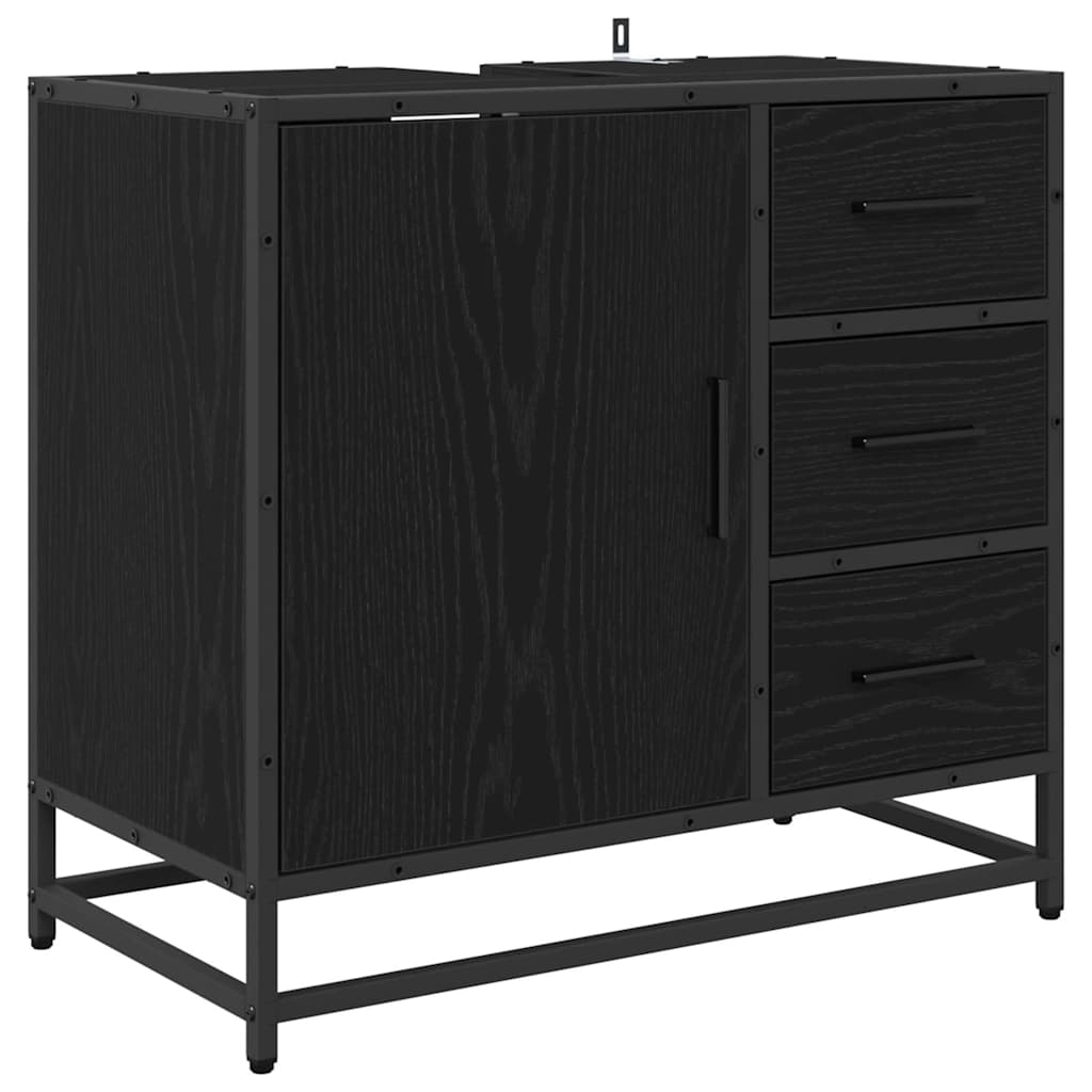 Kupaonski ormar Crni hrast 65 x 33 x 60 cm Konstruirano drvo