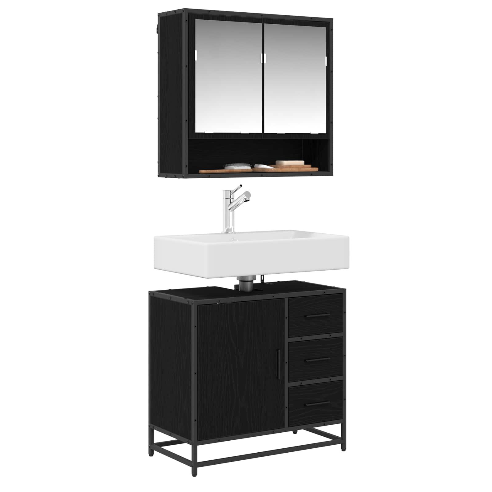 Kupaonski ormar Crni hrast 65 x 33 x 60 cm Konstruirano drvo