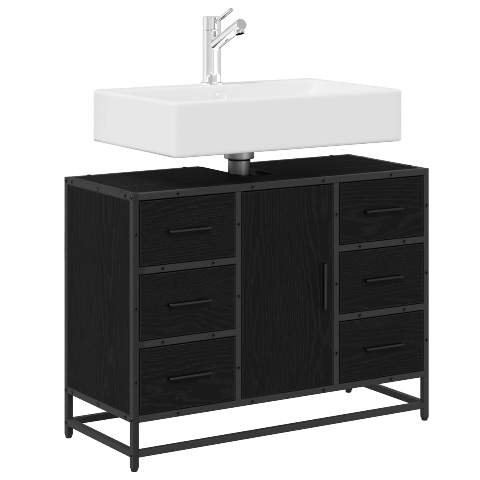 Kupaonski ormar Crni hrast 80 x 33 x 60 cm Konstruirano drvo